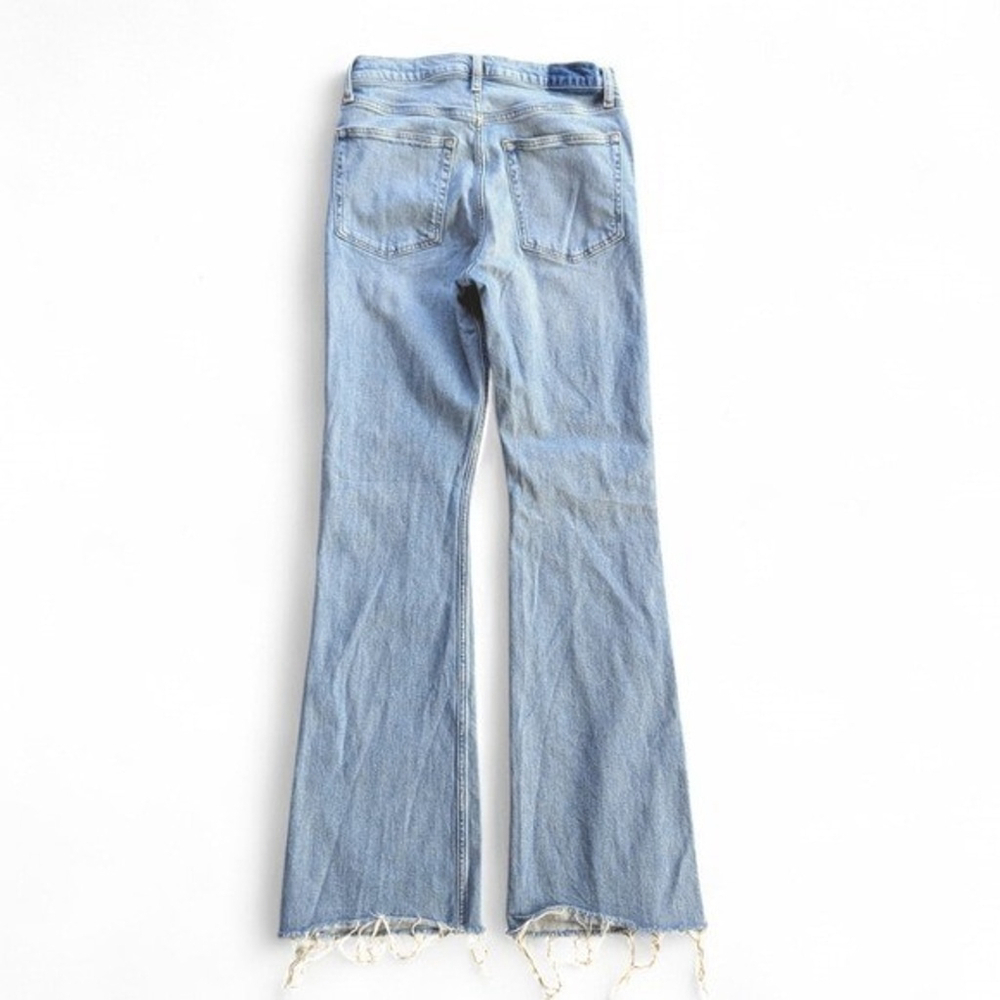 Etica Sasha Flare Jeans High Rise Raw Hem Sz 28 - Picture 5 of 12